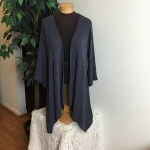 RELATIVITY XL bluish gray cardigan w/ 3/4 bell